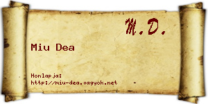 Miu Dea névjegykártya